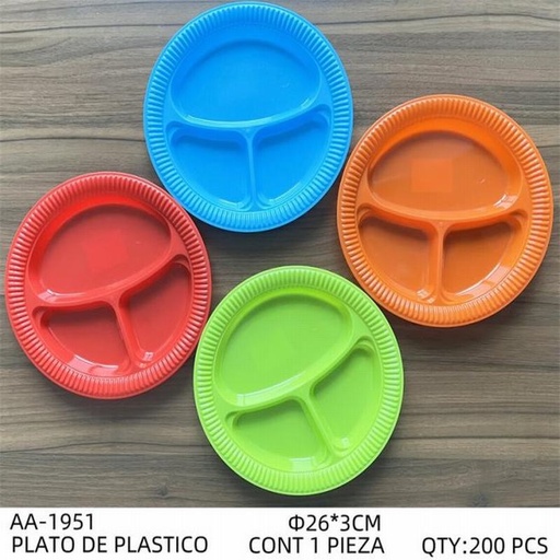 [AA-1951 [200 PZS/CAJA]] [AA-1951] PLATO DE PLASTICO