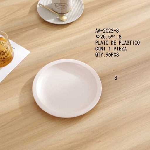 [AA-2022-8 [96 PZS/CAJA]] [AA-2022-8] PLATO DE PLASTICO