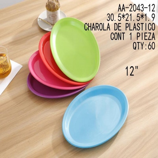 [AA-2043-12 [60 PZS/CAJA]] [AA-2043-12] CHAROLA DE PLASTICO