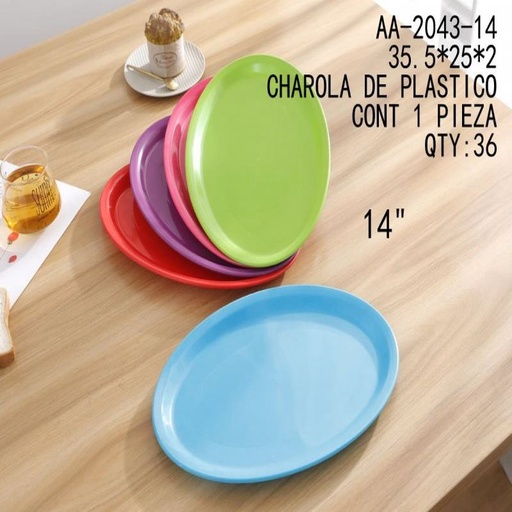 [AA-2043-14 [36 PZS/CAJA]] [AA-2043-14] CHAROLA DE PLASTICO