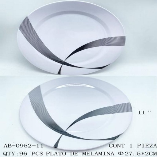[AB-0952-11 [96 PZS/CAJA]] [AB-0952-11] PLATO DE MELAMINA