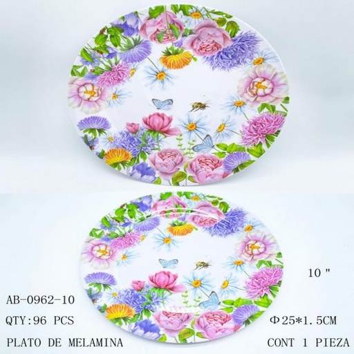 [AB-0962-10 [96 PZS/CAJA]] [AB-0962-10] PLATO DE MELAMINA