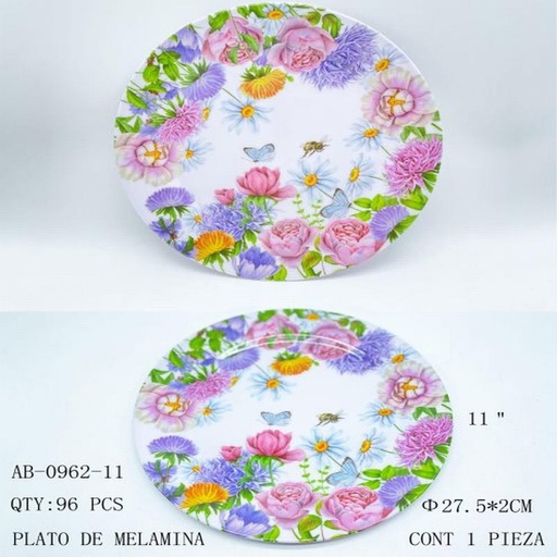 [AB-0962-11 [96 PZS/CAJA]] [AB-0962-11] PLATO DE MELAMINA