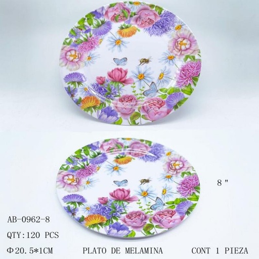 [AB-0962-8 [120 PZS/CAJA]] [AB-0962-8] PLATO DE MELAMINA