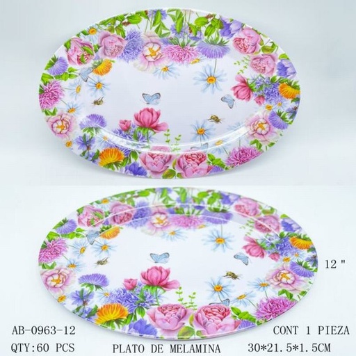 [AB-0963-12 [60 PZS/CAJA]] [AB-0963-12] PLATO DE MELAMINA