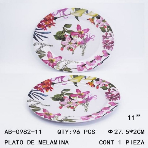 [AB-0982-11 [96 PZS/CAJA]] [AB-0982-11] PLATO DE MELAMINA
