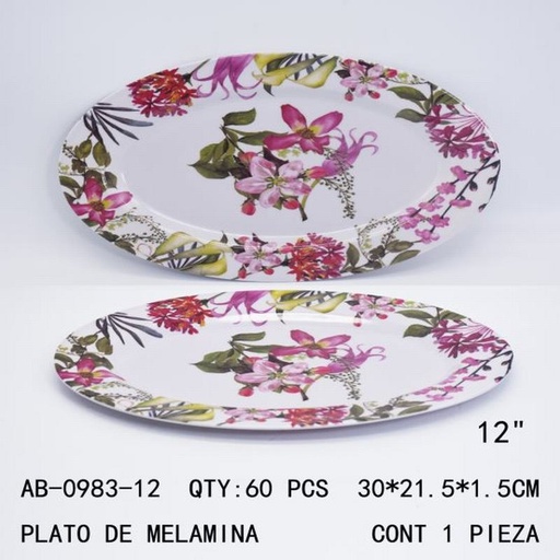 [AB-0983-12 [60 PZS/CAJA]] [AB-0983-12] PLATO DE MELAMINA