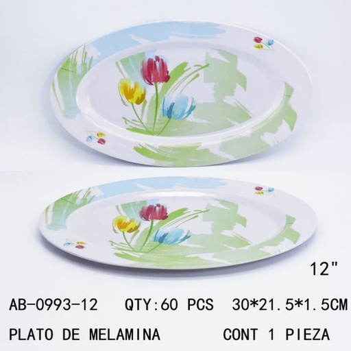 [AB-0993-12 [60 PZS/CAJA]] [AB-0993-12] PLATO DE MELAMINA