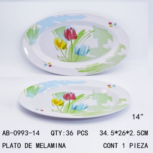 [AB-0993-14 [36 PZS/CAJA]] [AB-0993-14] PLATO DE MELAMINA