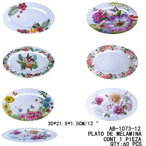 [AB-1073-12 [60 PZS/CAJA]] [AB-1073-12] PLATO DE MELAMINA