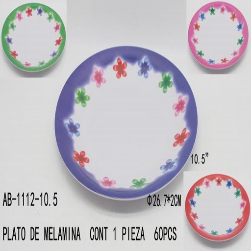[AB-1112-10.5 [60 PZS/CAJA]] [AB-1112-10.5] PLATO DE MELAMINA