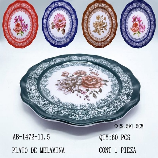 [AB-1472-11.5 [60 PZS/CAJA]] [AB-1472-11.5] PLATO DE MELAMINA