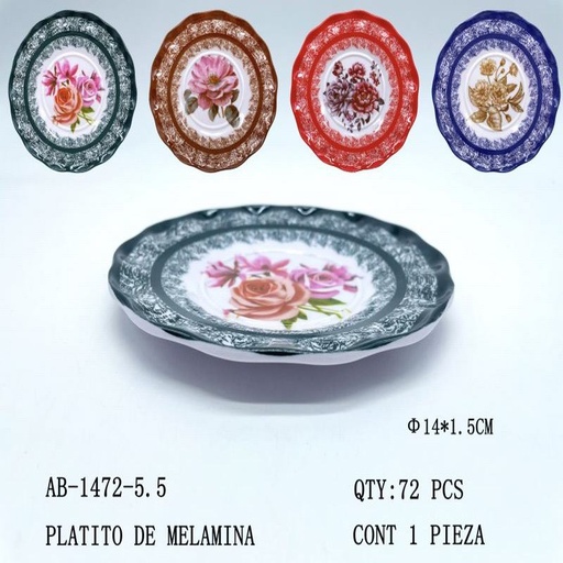 [AB-1472-5.5 [72 PZS/CAJA]] [AB-1472-5.5] PLATITO DE MELAMINA