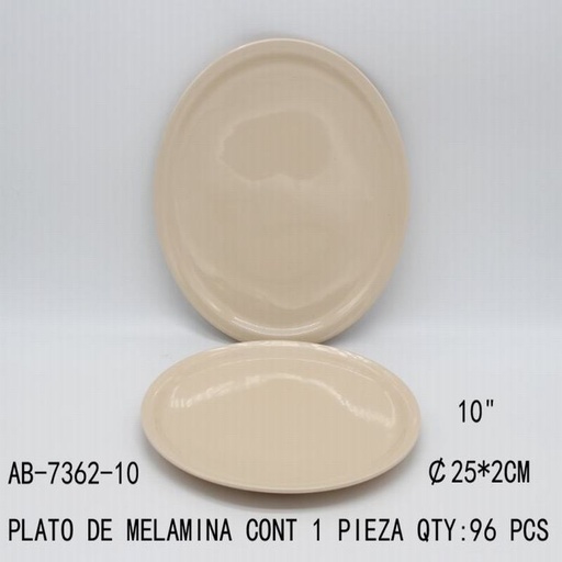 [AB-7362-10 [96 PZS/CAJA]] [AB-7362-10] PLATO DE MELAMINA