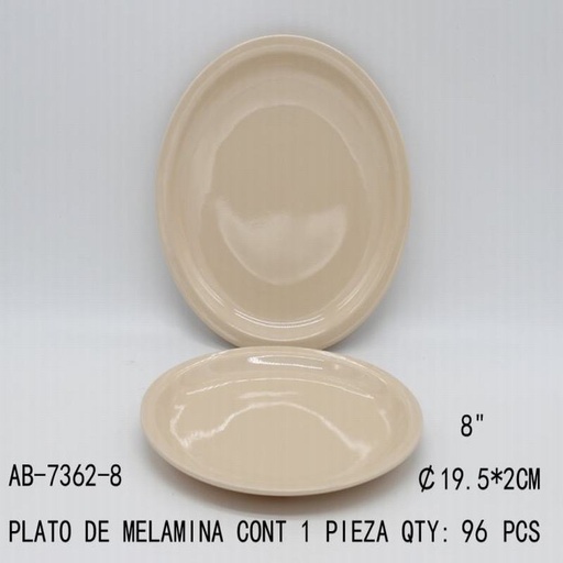 [AB-7362-8 [96 PZS/CAJA]] [AB-7362-8] PLATO DE MELAMINA