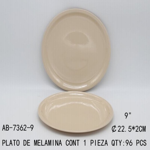 [AB-7362-9 [96 PZS/CAJA]] [AB-7362-9] PLATO DE MELAMINA