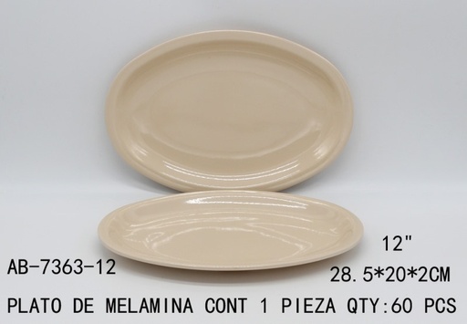 [AB-7363-12 [60 PZS/CAJA]] [AB-7363-12] PLATO DE MELAMINA