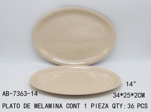 [AB-7363-14 [36 PZS/CAJA]] [AB-7363-14] PLATO DE MELAMINA