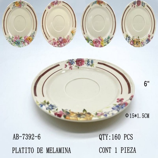 [AB-7392-6 [160 PZS/CAJA]] [AB-7392-6] PLATITO DE MELAMINA