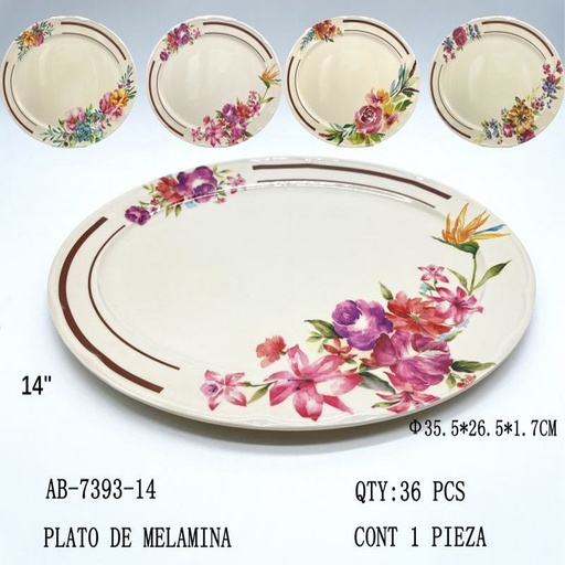 [AB-7393-14 [36 PZS/CAJA]] [AB-7393-14] PLATO DE MELAMINA