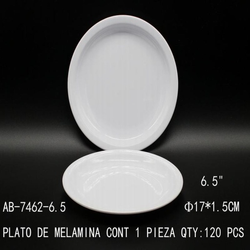 [AB-7462-6.5 [120 PZS/CAJA]] [AB-7462-6.5] PLATO DE MELAMINA