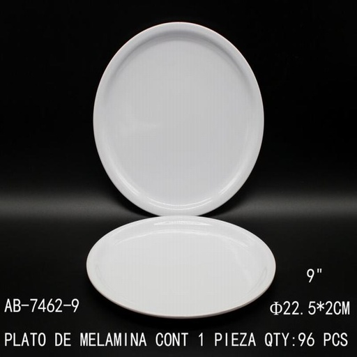 [AB-7462-9 [96 PZS/CAJA]] [AB-7462-9] PLATO DE MELAMINA