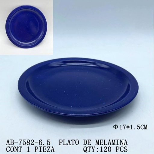 [AB-7582-6.5 [120 PZS/CAJA]] [AB-7582-6.5] PLATO DE MELAMINA