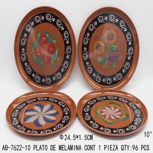 [AB-7622-10 [96 PZS/CAJA]] [AB-7622-10] PLATO DE MELAMINA
