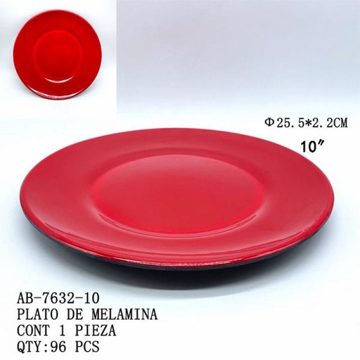 [AB-7632-10 [96 PZS/CAJA]] [AB-7632-10] PLATO DE MELAMINA