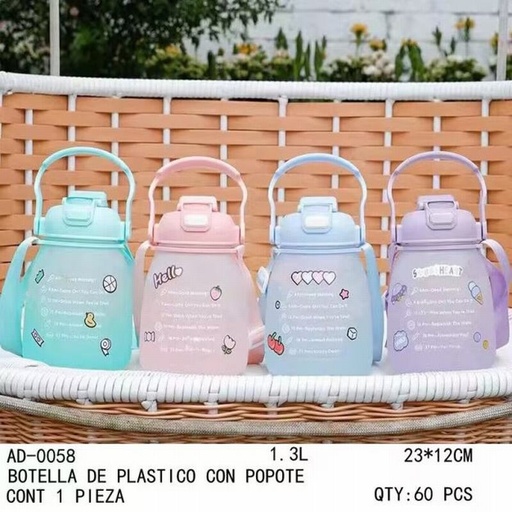 [AD-0058 [60 PZS/CAJA]] [AD-0058] BOTELA DE PLASTICO CON POPOTE