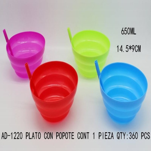 [AD-1220 [360 PZS/CAJA]] [AD-1220] PLATO CON POPOTE DE PLASTICO