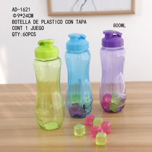 [AD-1621 [60 PZS/CAJA]] [AD-1621] BOTELLA DE PLASTICO CON TAPA