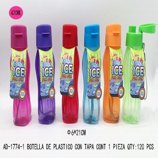 [AD-1774-1 [120 PZS/CAJA]] [AD-1774-1] BOTELLA DE PLASTICO CON TAPA