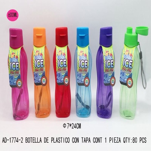 [AD-1774-2 [80 PZS/CAJA]] [AD-1774-2] BOTELLA DE PLASTICO CON TAPA