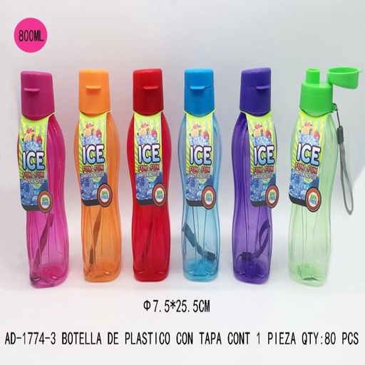 [AD-1774-3 [80 PZS/CAJA]] [AD-1774-3] BOTELLA DE PLASTICO CON TAPA