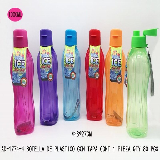 [AD-1774-4 [80 PZS/CAJA]] [AD-1774-4] BOTELLA DE PLASTICO CON TAPA