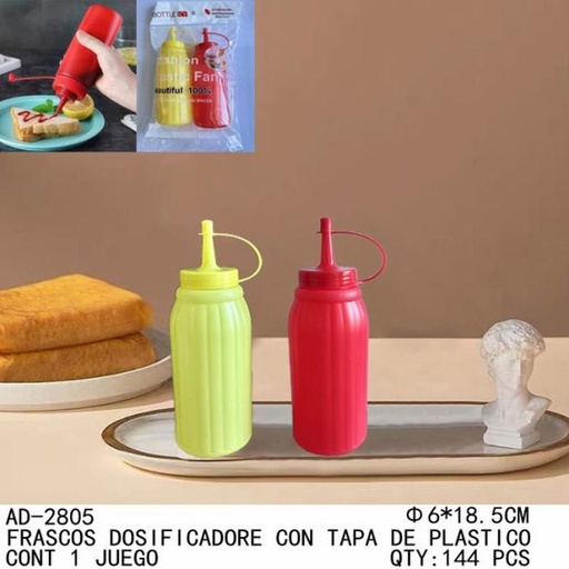 [AD-2805 [144 PZS/CAJA]] [AD-2805] FRASCOS DOSIFICADORE CON TAPA DE PLASTICO