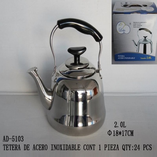 [AD-5103 [24 PZS/CAJA]] [AD-5103] TETERA DE ACERO INOXIDABLE