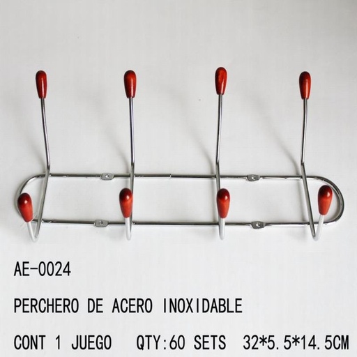 [AE-0024 [60 PZS/CAJA]] [AE-0024] PERCHERO DE ACERO INOXIDABLE