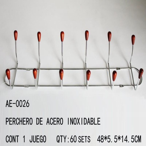 [AE-0026 [60 PZS/CAJA]] [AE-0026] PERCHERO DE ACERO INOXIDABLE