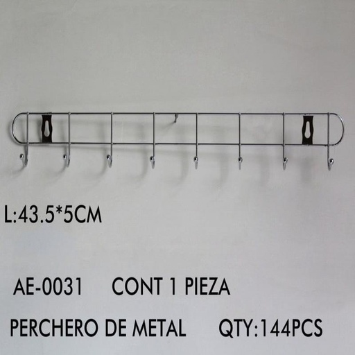 [AE-0031 [144 PZS/CAJA]] [AE-0031] PERCHERO DE METAL