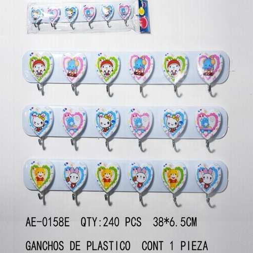 [AE-0158E [240 PZS/CAJA]] [AE-0158E] GANCHOS DE PLASTICO