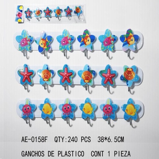 [AE-0158F [240 PZS/CAJA]] [AE-0158F] GANCHOS DE PLASTICO