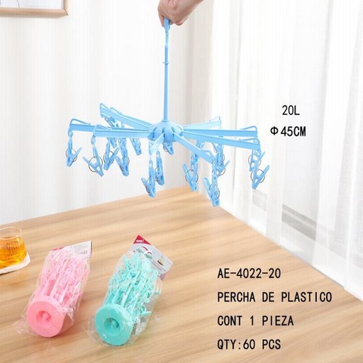 [AE-4022-20 [60 PZS/CAJA]] [AE-4022-20] PERCHA DE PLASTICO