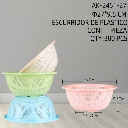 [AK-2451-27 [300 PZS/CAJA]] [AK-2451-27] ESCURRIDOR DE PLASTICO