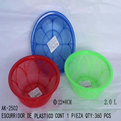 [AK-2502 [360 PZS/CAJA]] [AK-2502] ESCURRIDOR DE PLASTICO