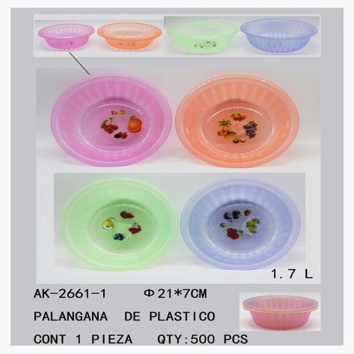 [AK-2661-1 [500 PZS/CAJA]] [AK-2661-1] PALANGANA DE PLASTICO