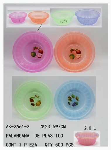 [AK-2661-3 [500 PZS/CAJA]] [AK-2661-3] PALANGANA DE PLASTICO