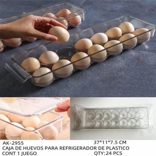 [AK-2955 [24 PZS/CAJA]] [AK-2955] CAJA DE HUEVOS PARA REFRIGERADOR DE PLASTICO