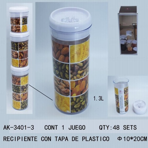 [AK-3401-3 [48 PZS/CAJA]] [AK-3401-3] RECIPIENTE CON TAPA DE PLASTICO